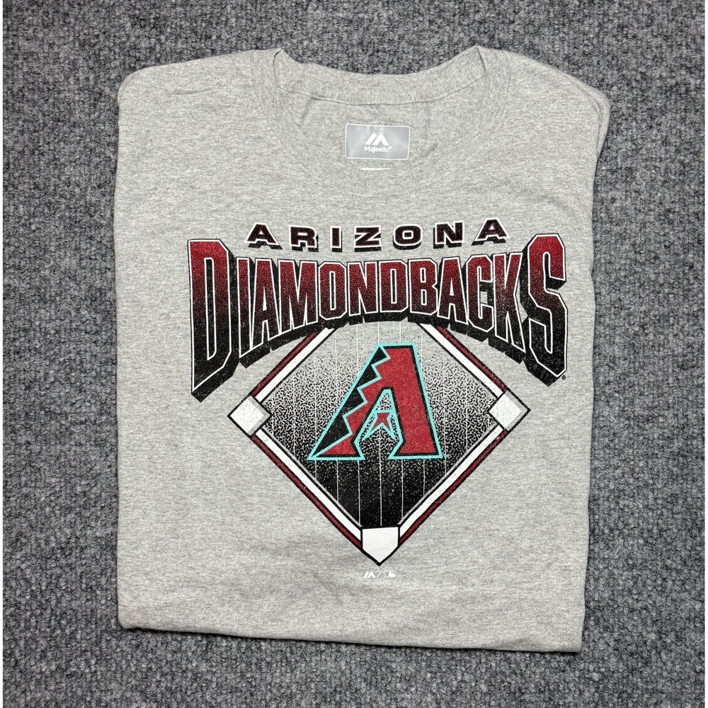 Arizona Diamondbacks T-Shirt Majestic MLB Genuine Merchandise Gray Mens Size 3XL
